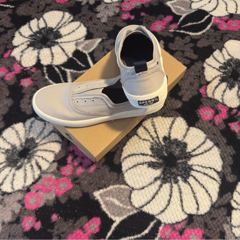 Sperry Gray Top Sider Boat Shoes with Memory Foam